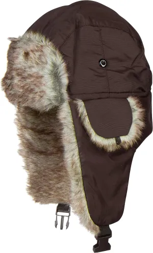 Sakkas Unisex Weatherproof Nylon Faux Fur Lined Winter Earflap Trooper Aviator Hat