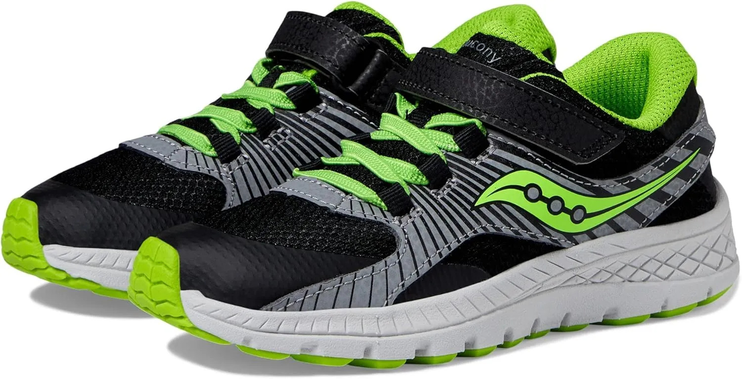 Saucony Velocer A/C Sneaker(Little Kid/Big Kid) Black/Green 1 Little Kid M
