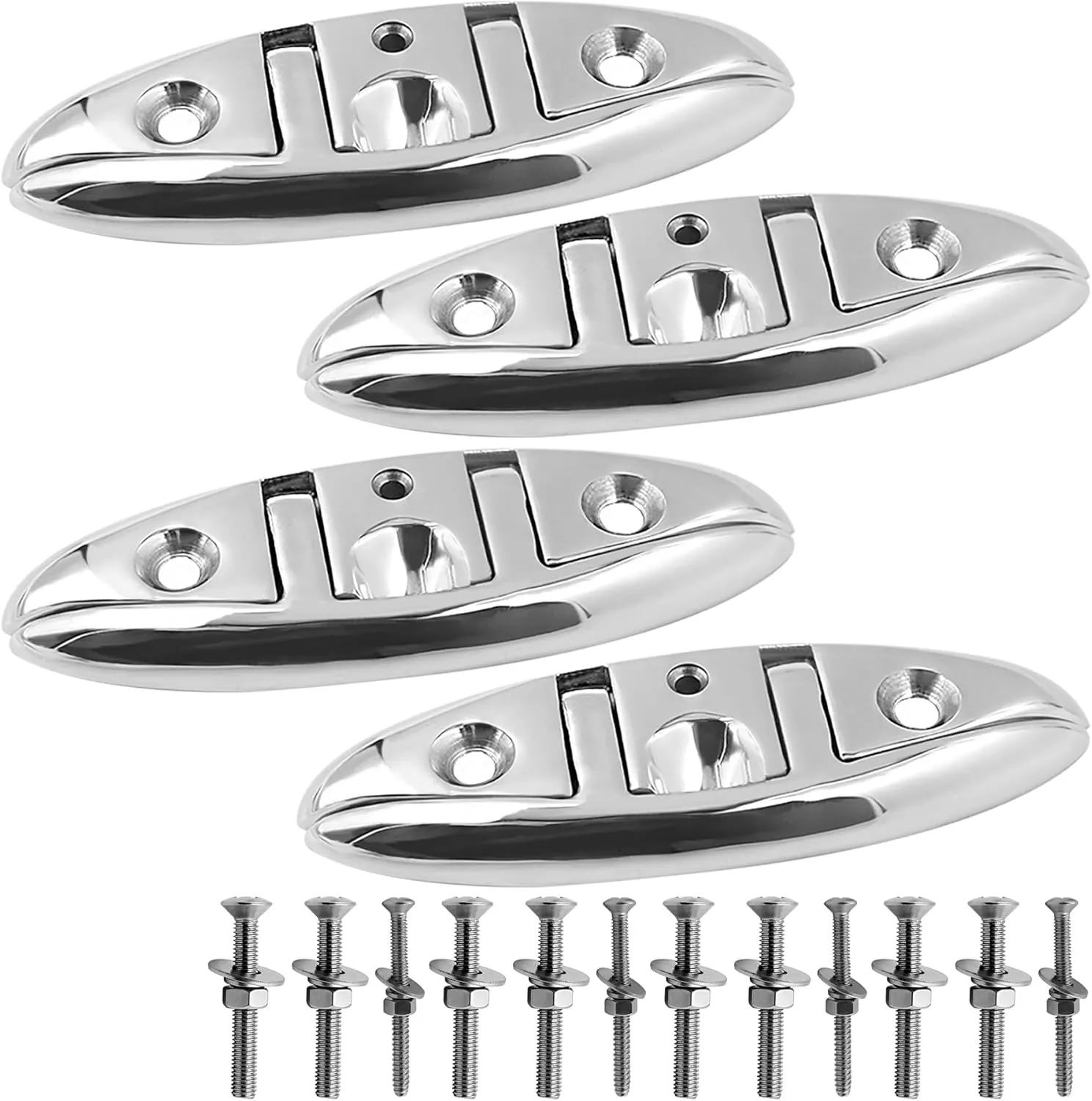 SHENGHUISS Folding Boat Cleat 316 Stainless Steel Cleat Flip Up Boat Dock Cleats (5"/6"/8")