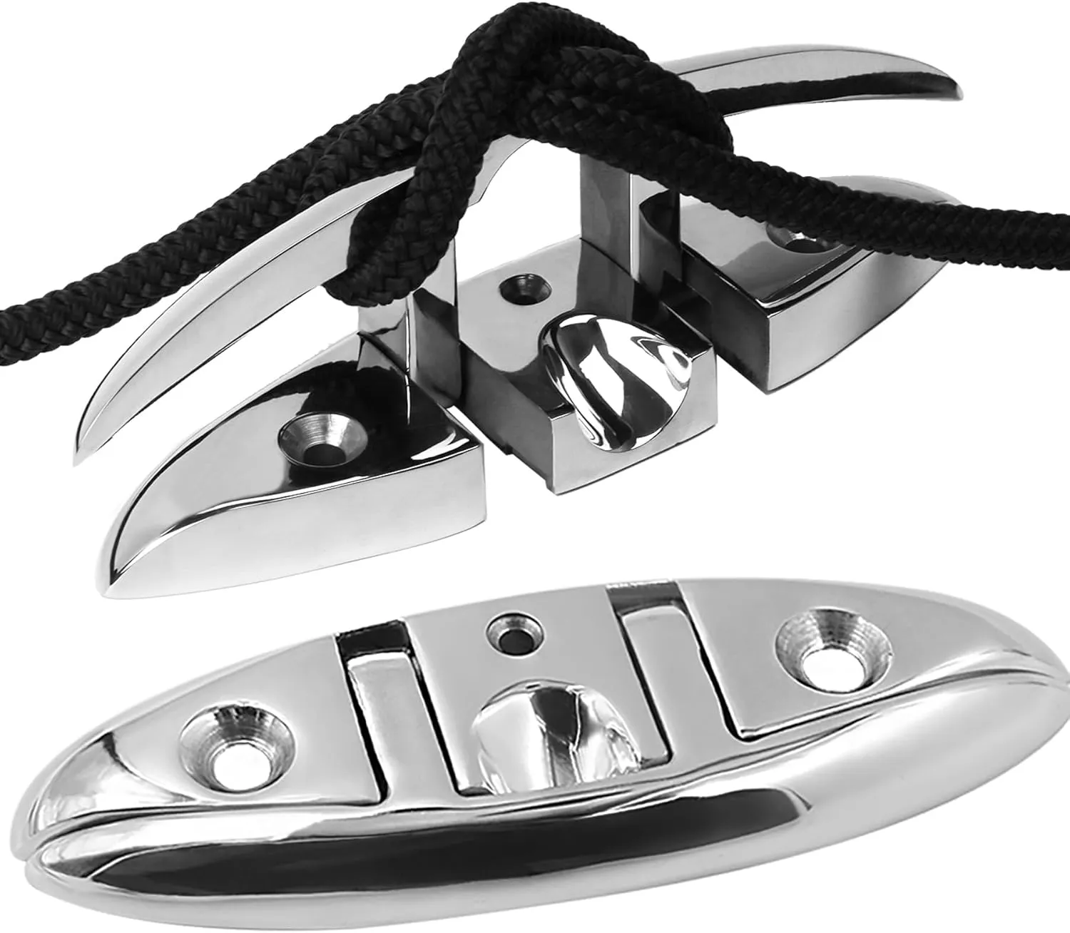 SHENGHUISS Folding Boat Cleat 316 Stainless Steel Cleat Flip Up Boat Dock Cleats (5"/6"/8")