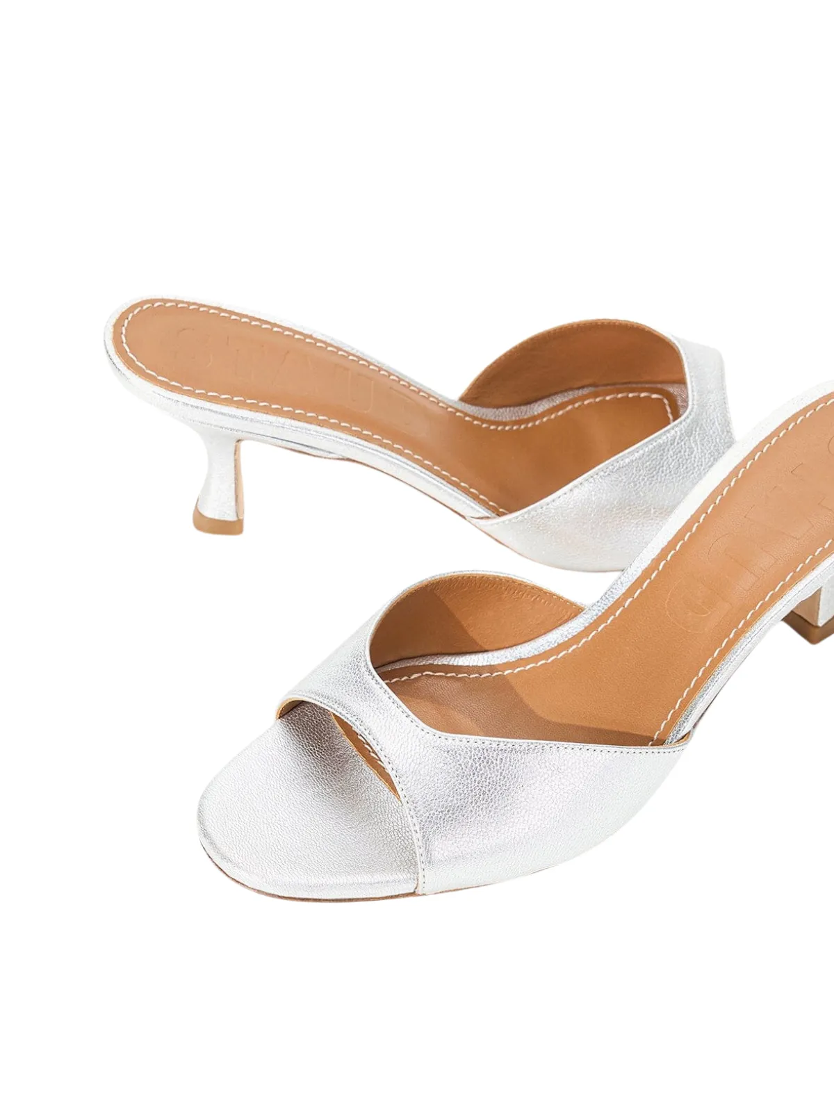 Silver Brigitte Mule
