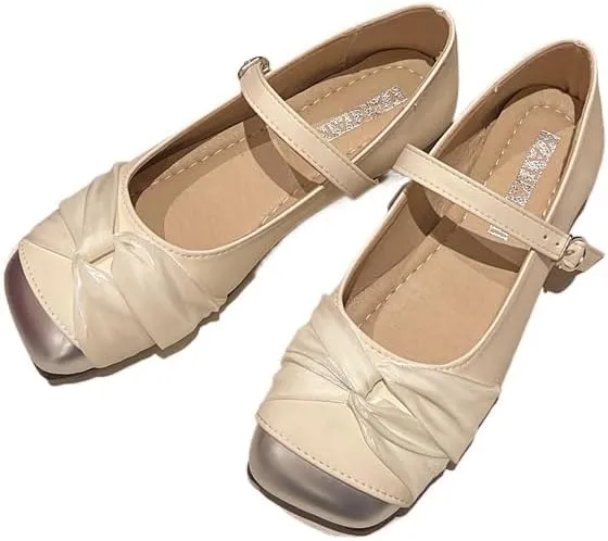 Silver Square Head Mary Jane Women's Shoes 2025 Summer New with Skirt Flat-Bottomed Fairy Gentle Wind Small Leather Single Shoes