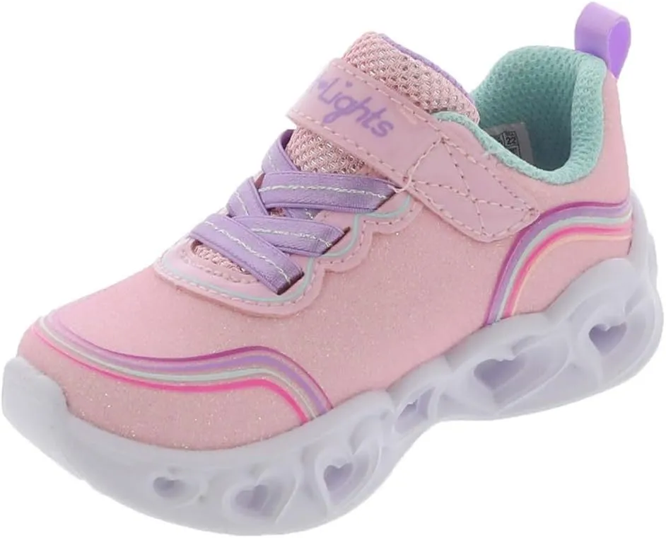 Skechers Unisex-Child Lights-Retro Hearts Sneaker