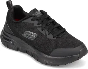 Skechers Women's Athletic lace up Arch Fit Sr Health Care Professional Shoe, Black, 7.5