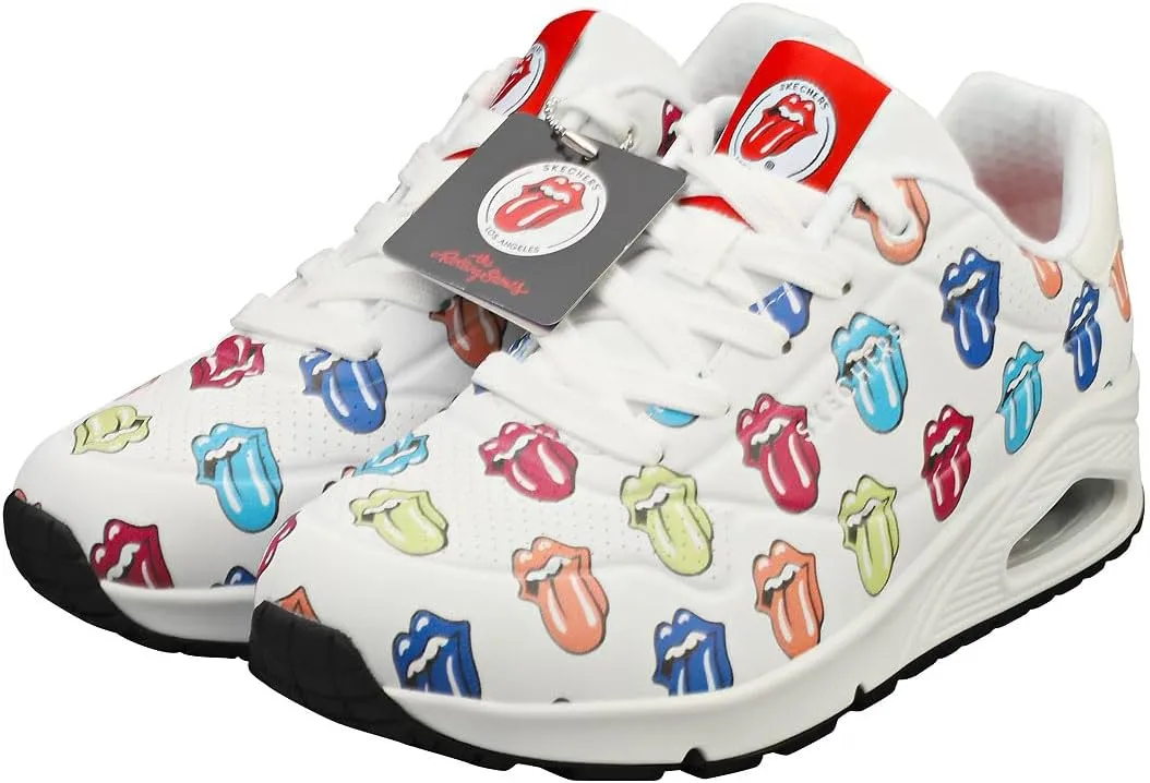 Skechers Women's Rolling Stones: UNO SAY IT Loud Trainers 177964 WMLT White/Multicoloured