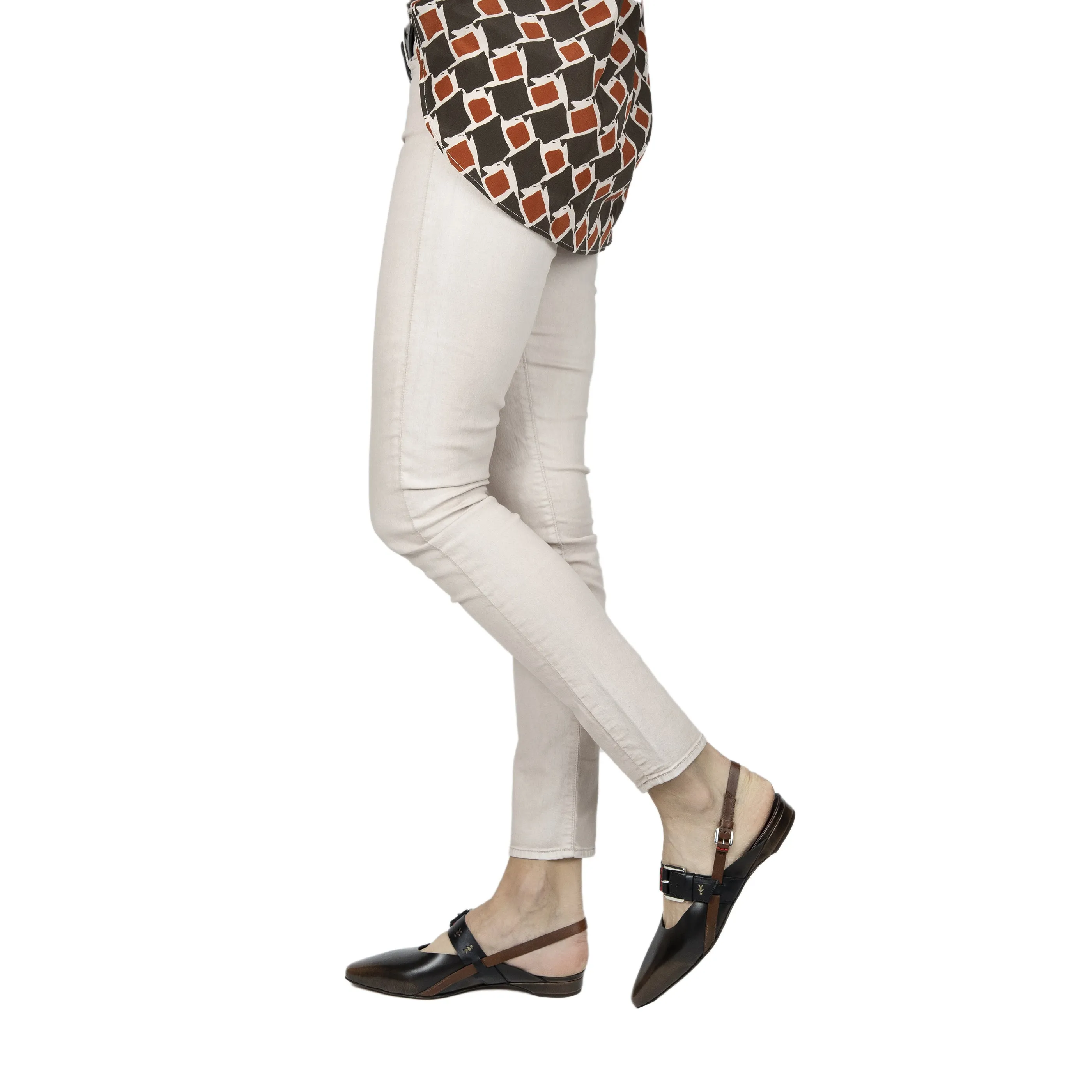 Slingback Shoe Fibbie Spazzolato Brandy
