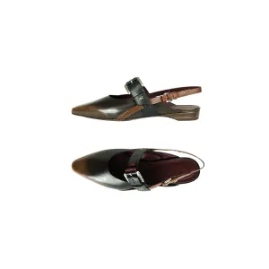 Slingback Shoe Fibbie Spazzolato Brandy