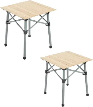 SOBOUR Roll Up Camping Table Portable Picnic Table Ultralight Camping Table Folding Table Legs with Carry Bag for Camping Hiking, 2 Pack