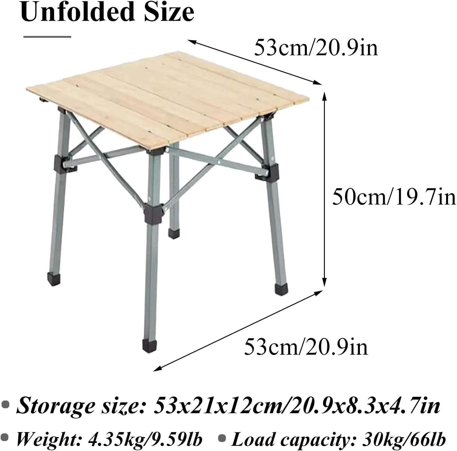 SOBOUR Roll Up Camping Table Portable Picnic Table Ultralight Camping Table Folding Table Legs with Carry Bag for Camping Hiking