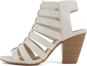 Soda “Molten” ~ Women Round Toe Open Back Gladiator Low Heel Sandal with Side Zipper