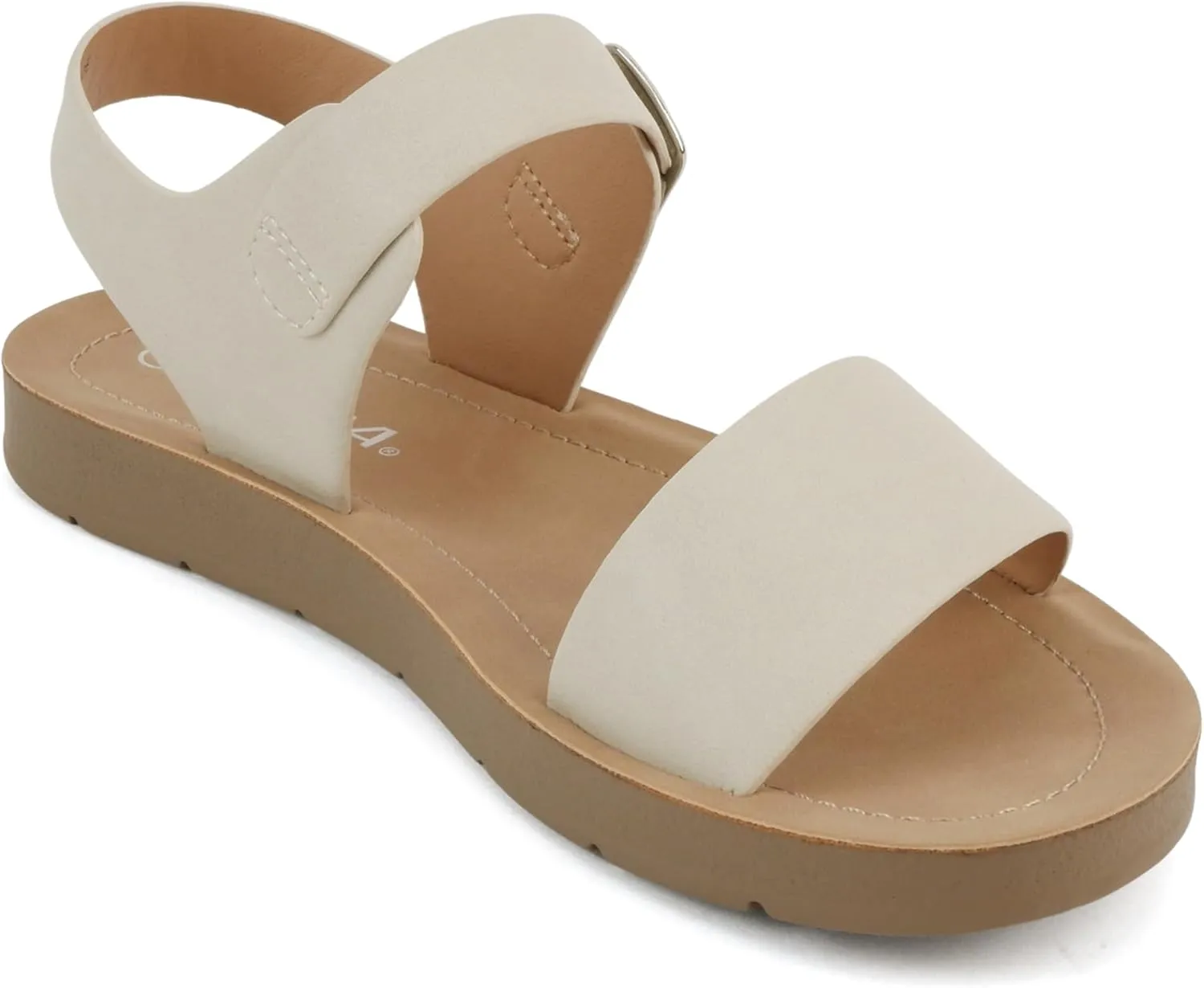 Soda PLENTY ~ Women's Strappy Ankle Wrap Buckle Fashion Flat Sandals