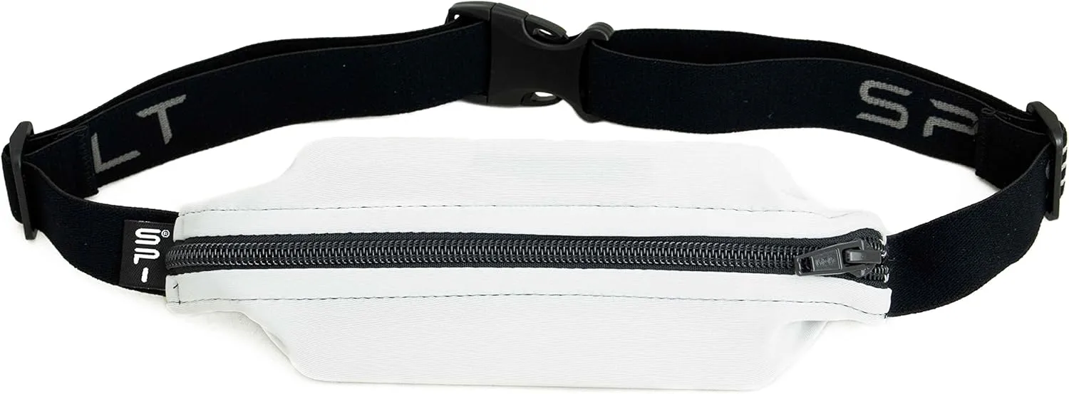 SPIbelt Original Pocket Running Belt for Women Men, Phone Holder for Running, Running Fanny Pack, Holder for Phone, Running Waist Pack, Expandable, Adjustable. Cloudy Grey with Black Zipper