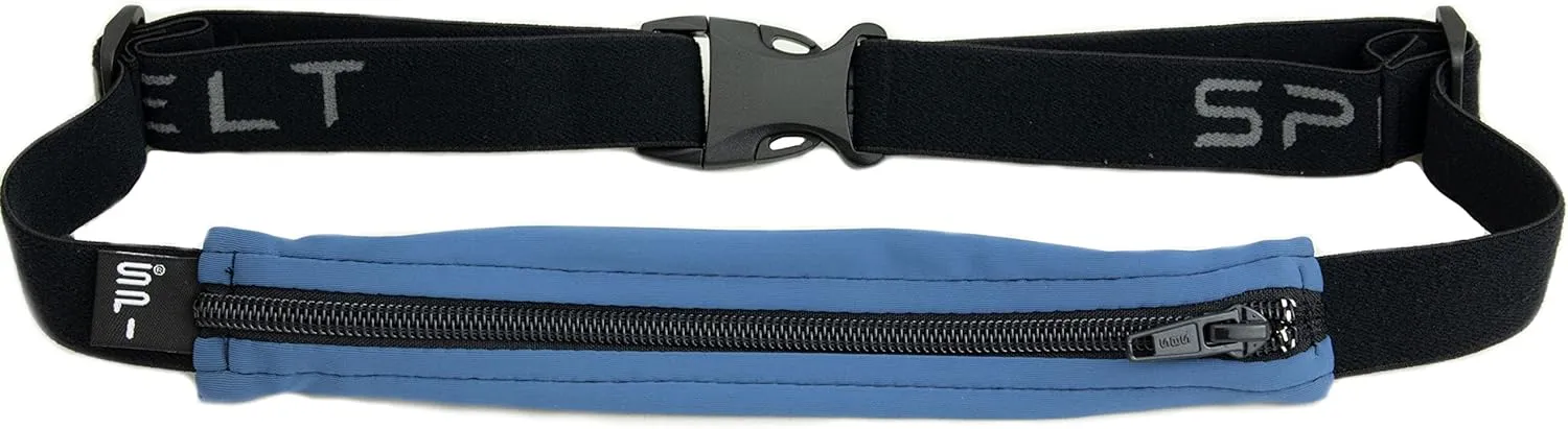 SPIbelt Original Pocket Running Belt for Women Men, Phone Holder for Running, Running Fanny Pack, Holder for Phone, Running Waist Pack, Expandable, Adjustable. No Bounce, Steel Blue