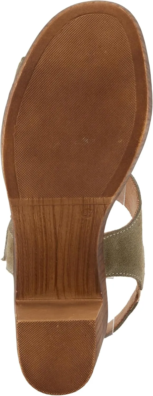 Spring Step Women's Gamona Ankle-Strap Heeled Sandal with Decorative Buckle - Cork Chunky High Heel