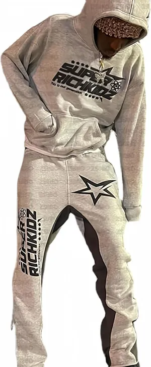 Star letter printed hoodie for men and women's hip-hop sportswear, loose hoodie top