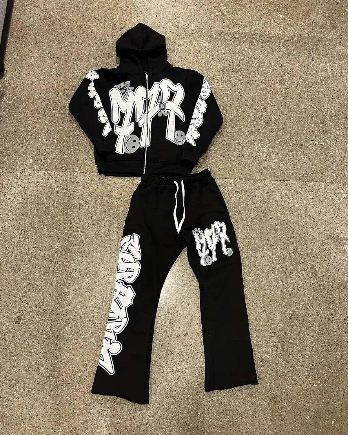 Star letter printed hoodie for men and women's hip-hop sportswear, loose hoodie top