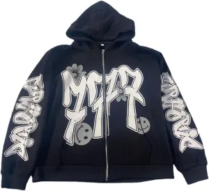 Star letter printed hoodie for men and women's hip-hop sportswear, loose hoodie top