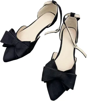 Stunner Women Summer Ankle Buckle Bowtie Mary Jane Flats Pointy Toe Dress Flat Shoes