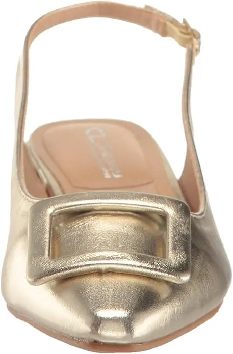 Sweetie Slingback Metallic Gold Mule