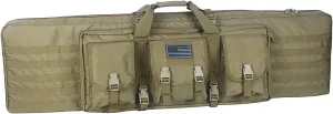 Tactical Double Long Gun Bag Case Backpack w/Pistol Handgun Case,Lockable Zipper Padded Side Carry Strap for Shooting Range Sports Storage and Transport Hunting