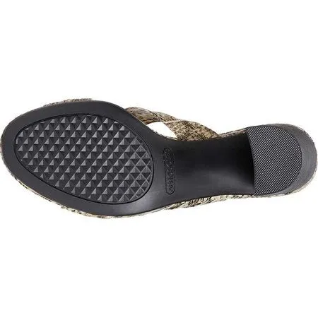 Toe HIGHWATER Heeled Women's Monthly deal Snake Personalized assistance Open Bone Sandals Block Aerosoles Mules