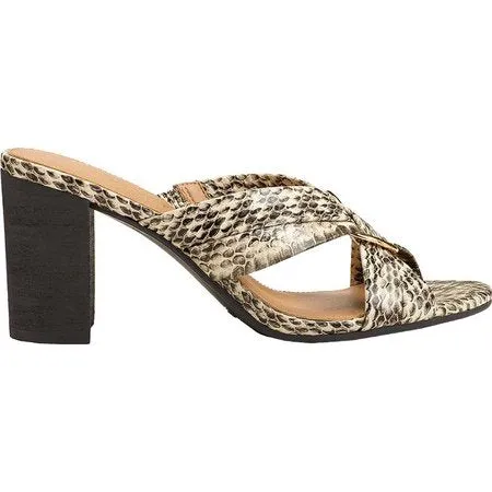 Toe HIGHWATER Heeled Women's Monthly deal Snake Personalized assistance Open Bone Sandals Block Aerosoles Mules