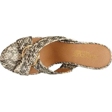 Toe HIGHWATER Heeled Women's Monthly deal Snake Personalized assistance Open Bone Sandals Block Aerosoles Mules