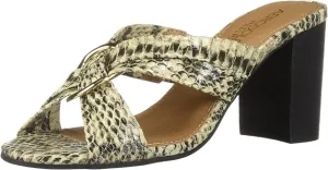 Toe HIGHWATER Heeled Women's Monthly deal Snake Personalized assistance Open Bone Sandals Block Aerosoles Mules