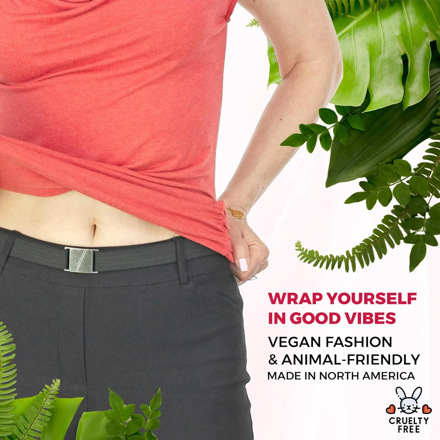 Truth Elastic Belts for Women & Men, No Show Flat Buckle KARMA Belts, Invisible Stretch Belts for Jeans, Pants and Plus Sizes