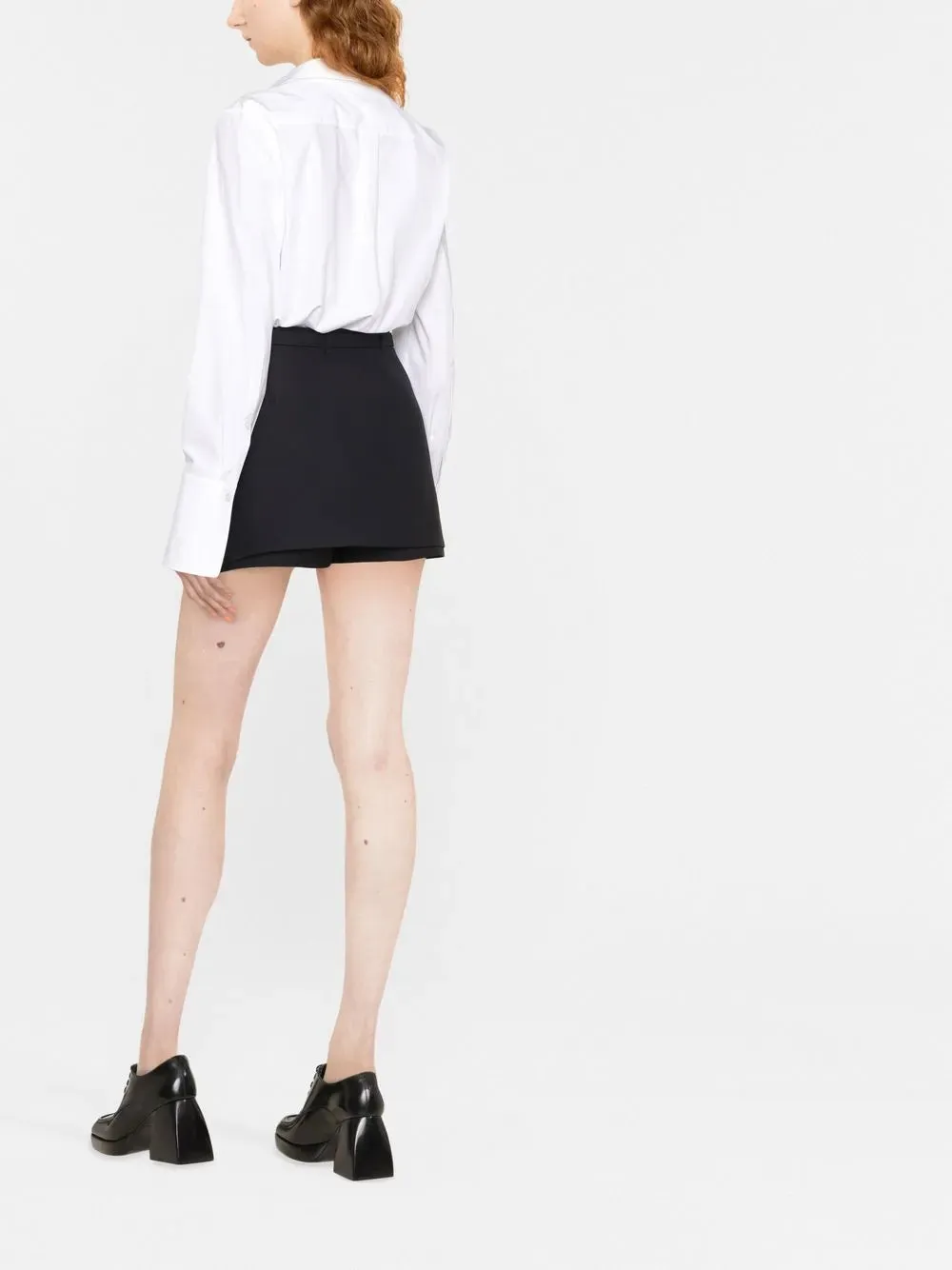 Valentino Lace-Bib Tailored Shirt