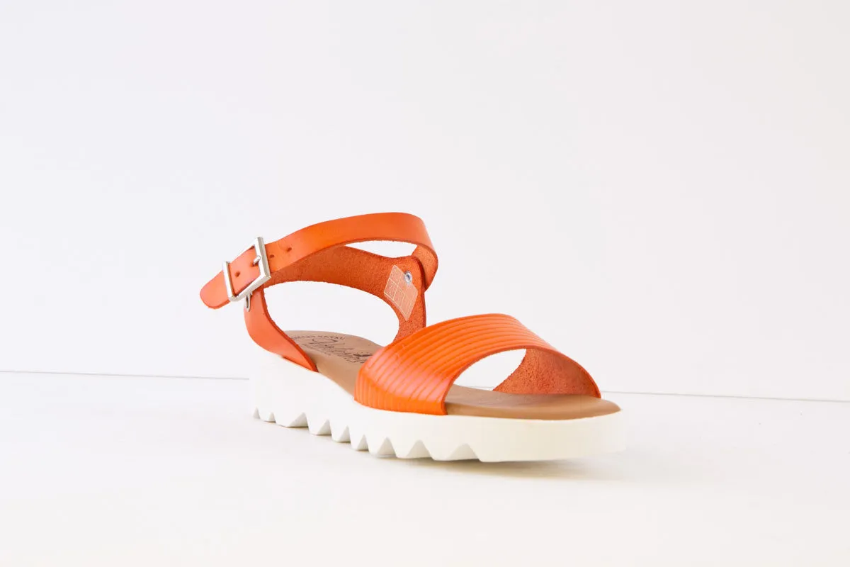 VALERIAS - 9108 FLAT BUCKLE SANDAL - ORANGE