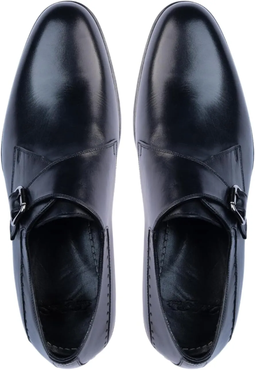 VELLAPAIS Burton Leather Monk Strap Shoes