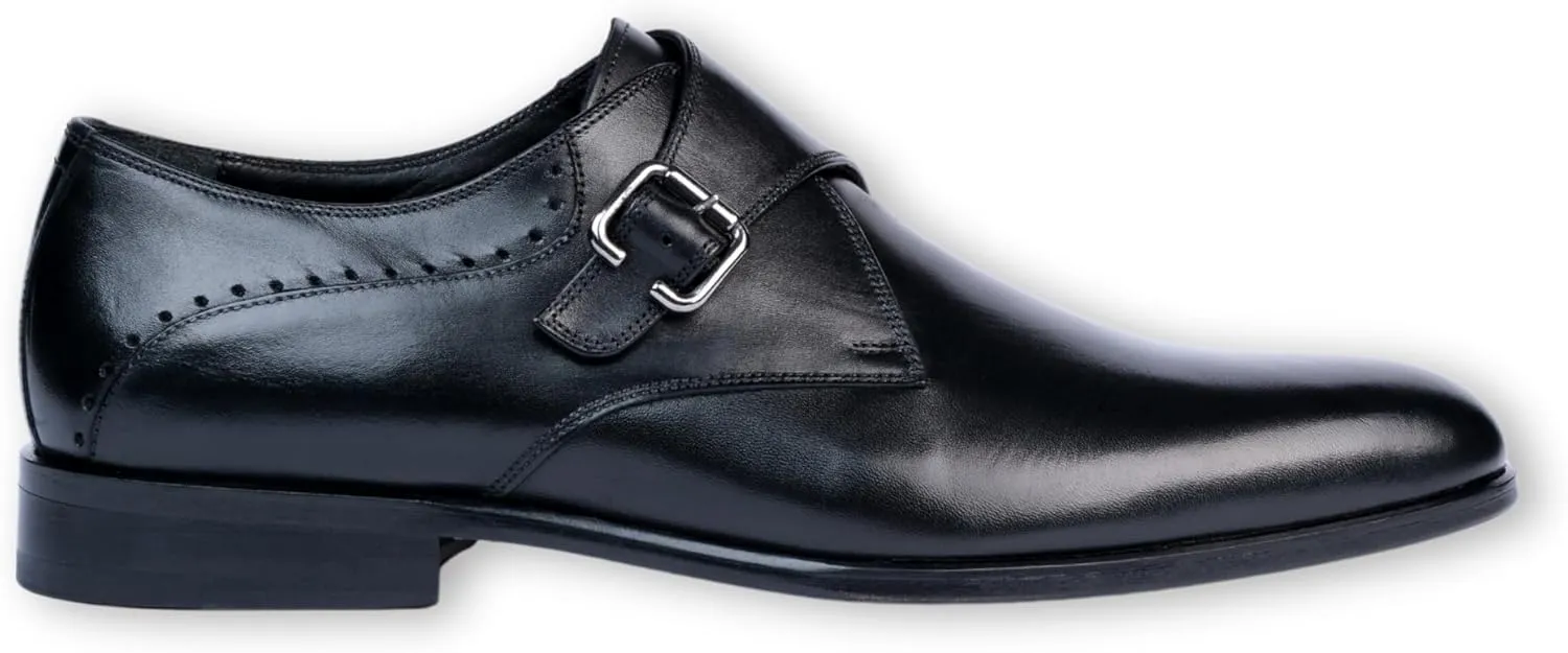 VELLAPAIS Burton Leather Monk Strap Shoes