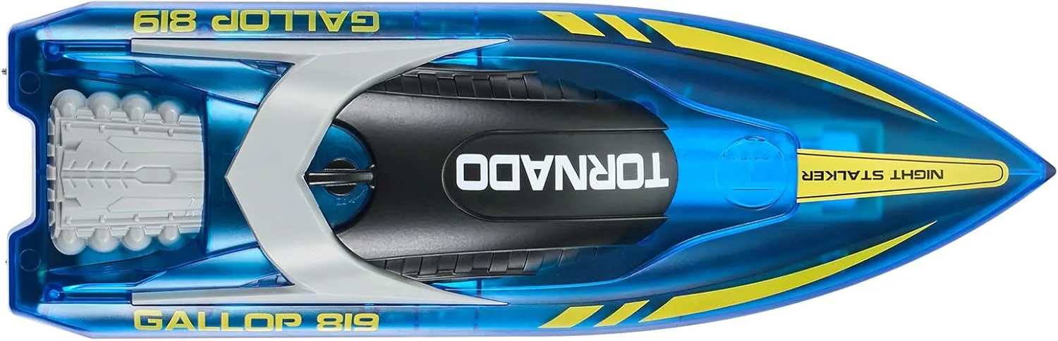VEVOR RC Boat for Kids, Remote Control Boat for Pools & Lakes, Racing Boat with LED Light & 2 Rechargeable Batteries, Whole Body Waterproof, Water Play Toy Gift for Adults Boys & Girls
