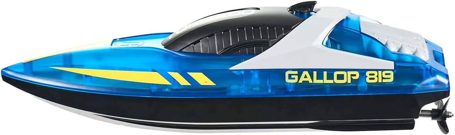 VEVOR RC Boat for Kids, Remote Control Boat for Pools & Lakes, Racing Boat with LED Light & 2 Rechargeable Batteries, Whole Body Waterproof, Water Play Toy Gift for Adults Boys & Girls
