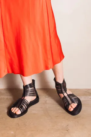 Vitello Lavato Nero Sandal