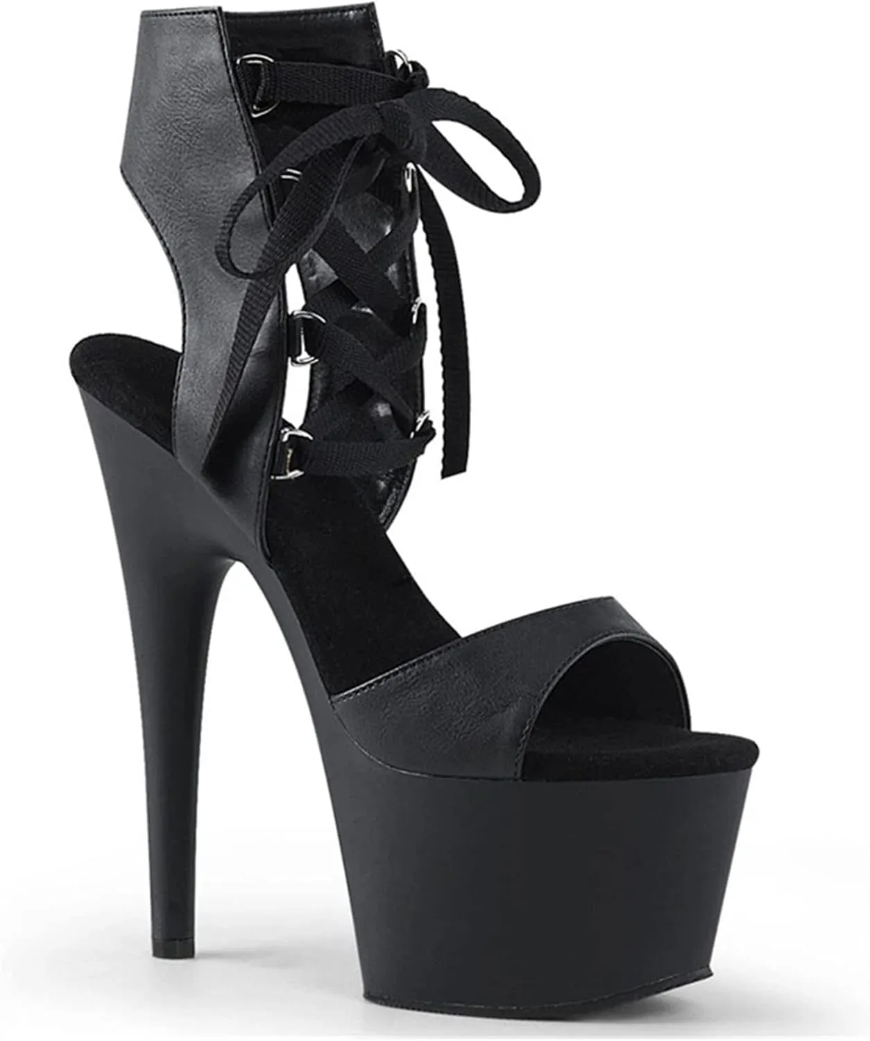 Vujkliy Lace Up High Heel Sandals Round Toe Platform Stiletto Sandals Sexy Casual Catwalk 17 Cm/6.6In Fashion Women's Shoes Large Size