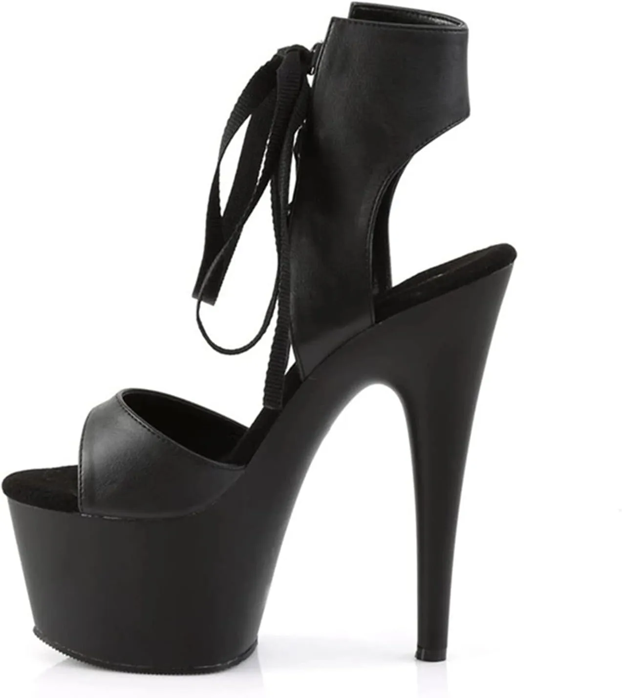 Vujkliy Lace Up High Heel Sandals Round Toe Platform Stiletto Sandals Sexy Casual Catwalk 17 Cm/6.6In Fashion Women's Shoes Large Size