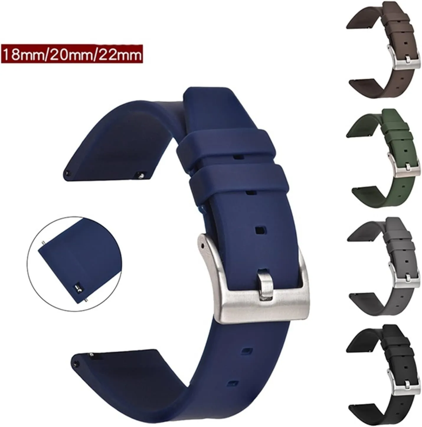 Watchband Silicone Rubber Watch Strap Bands 18mm 20mm 22mm Waterproof Sport Strap Men Women Gts 2