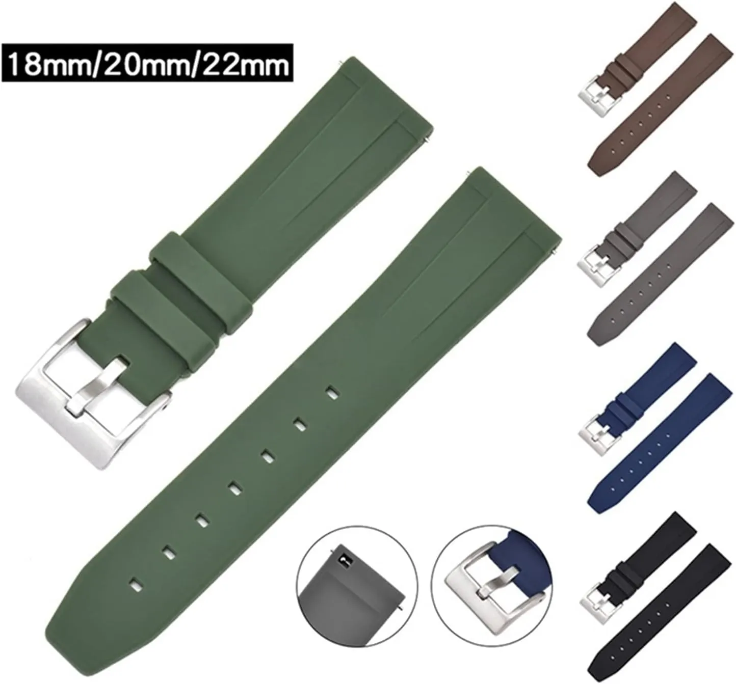 Watchband Silicone Rubber Watch Strap Bands 18mm 20mm 22mm Waterproof Sport Strap Men Women Gts 2