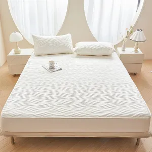 Waterproof Full Size Mattress Protector, 11in Deep Pocket Water Ripple Mattress Cover, Breathable Noisless Mattress Protector for Bedroom, Machine Washable (B,Twin XL: 35 * 79in)
