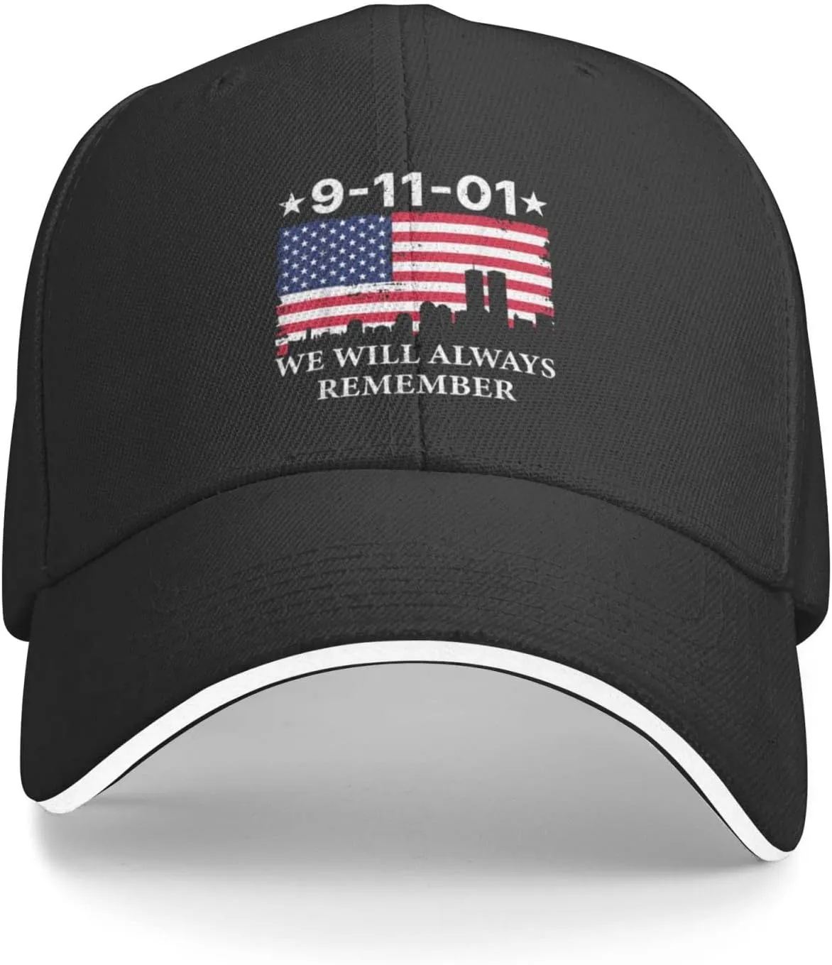 We'll Never Forget 911 Trucker Hat 9/11 Memorial 21th Anniversary Baseball Cap September 11 Hat Black