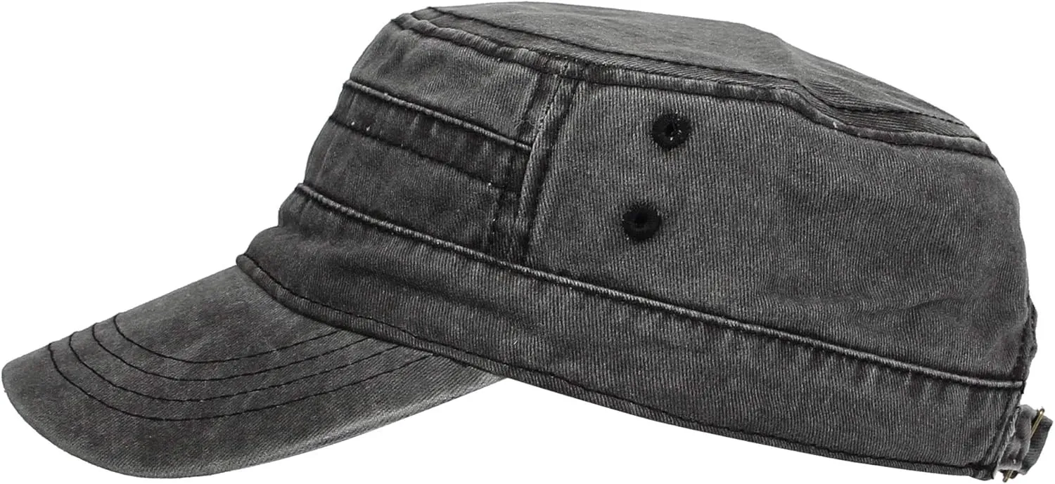 WITHMOONS Washed Cotton Cadet Cap Vintage Military Army Hat Mens Womens KZ40037