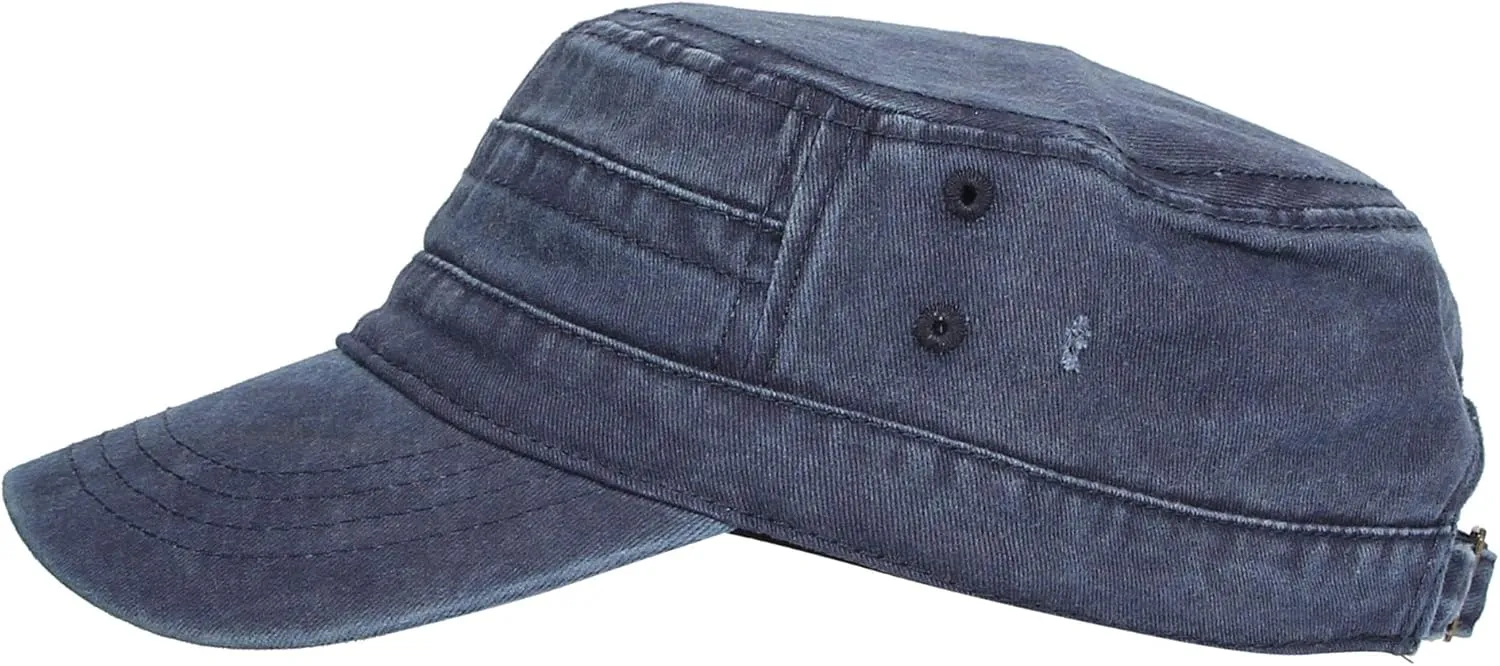 WITHMOONS Washed Cotton Cadet Cap Vintage Military Army Hat Mens Womens KZ40037