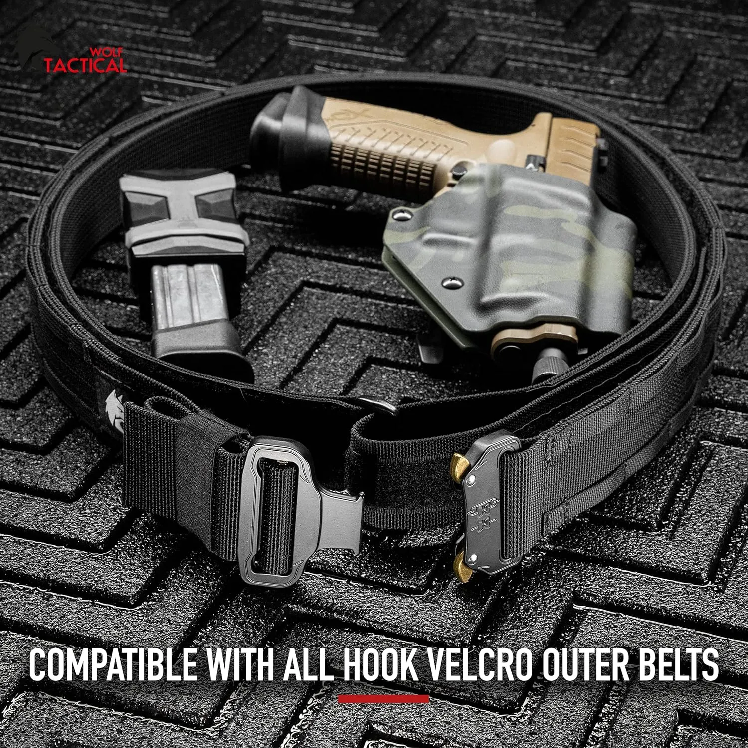 WOLF TACTICAL Simple EDC/Inner Belt Loop Liner Gun Belt for Men Concealed Carry & CCW