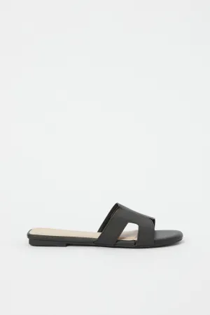 Women Black H Upper Mule