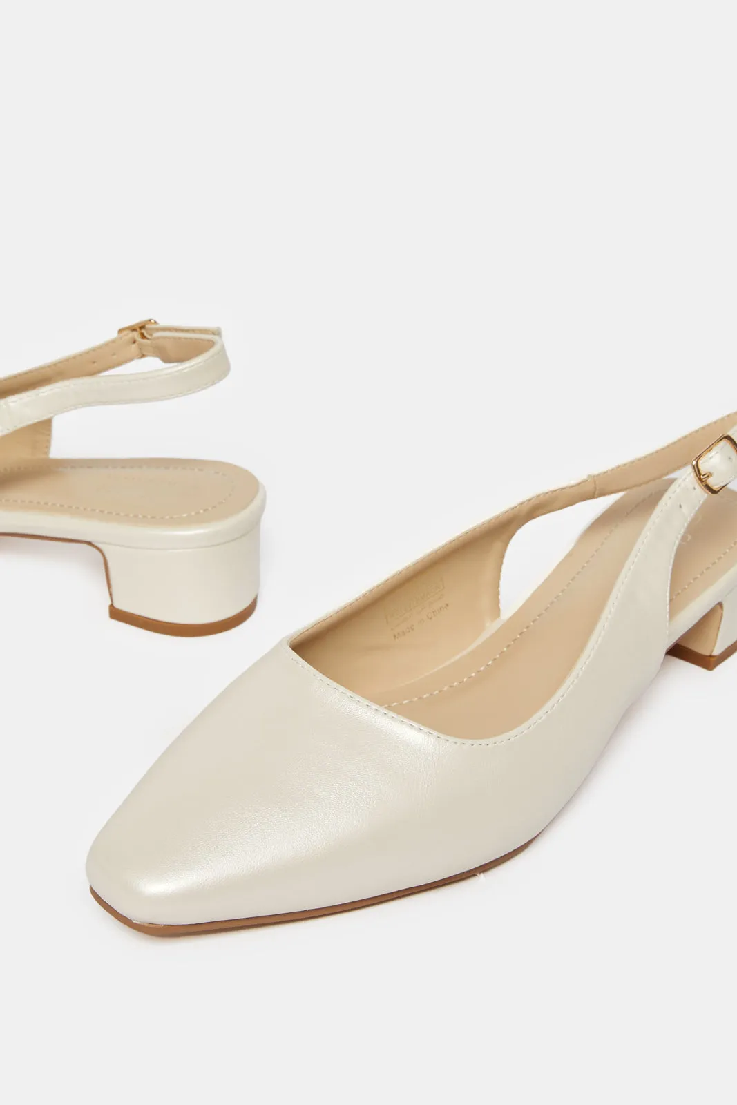 Women Cream Slingback Mule