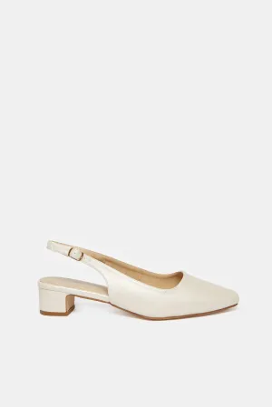 Women Cream Slingback Mule