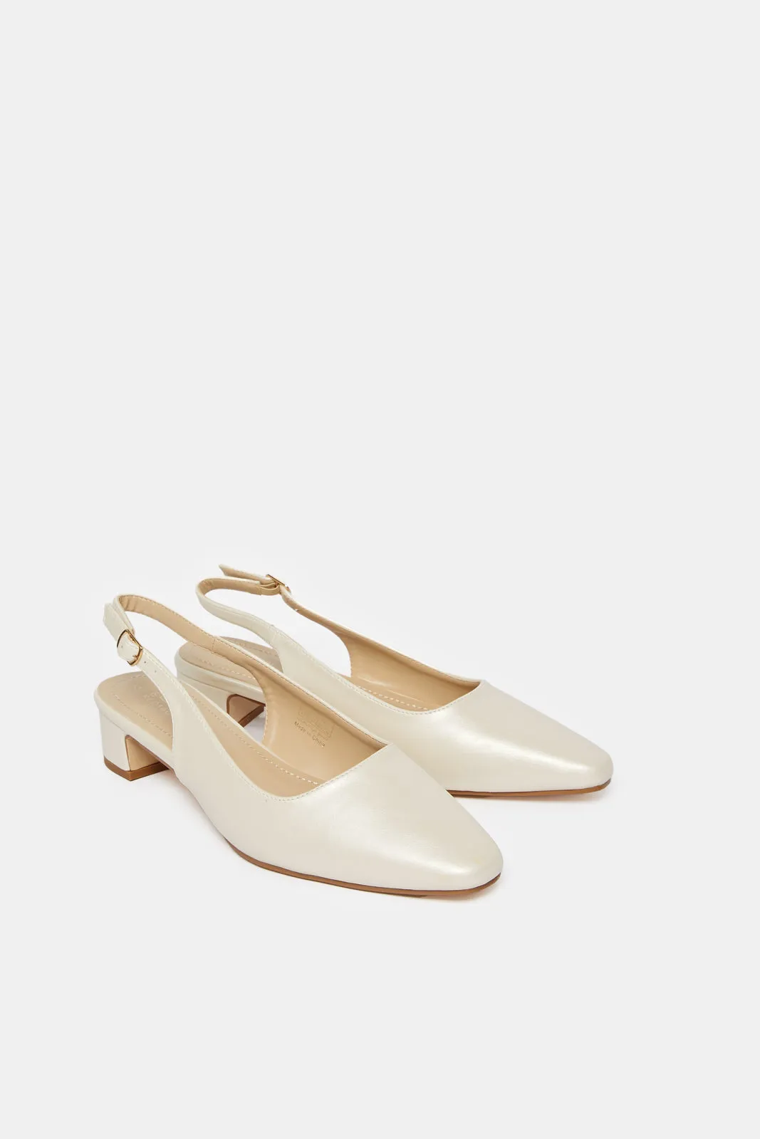 Women Cream Slingback Mule