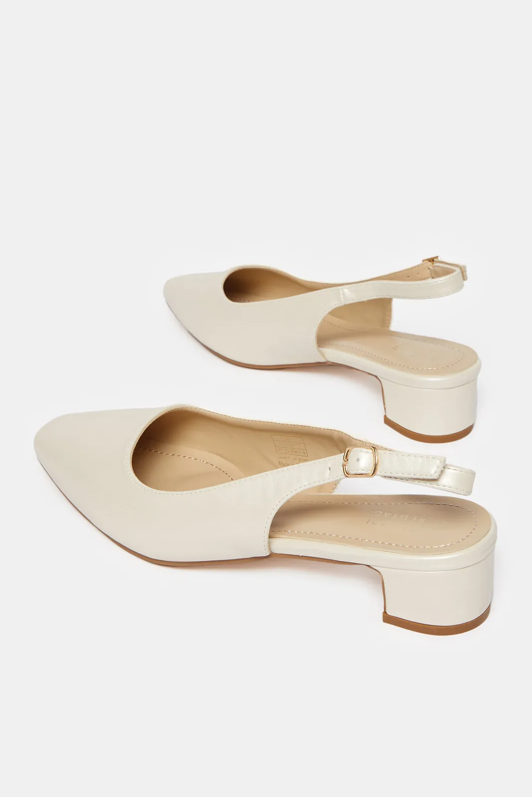Women Cream Slingback Mule